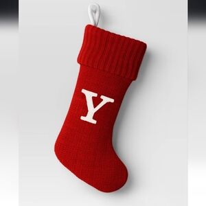 Knit Monogram Christmas Stocking Red Y - Wondershop
